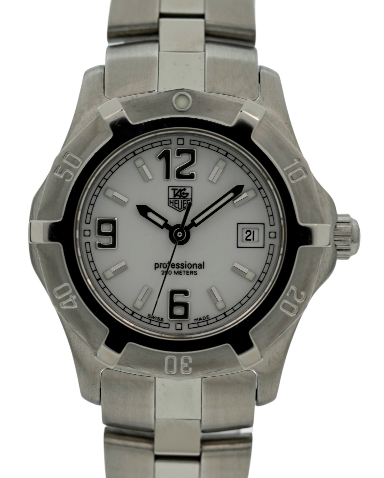 Tag Heuer 28mm Ladies 2000 Exclusive Series White Dial SS Watch! Ref: WN1311-0!