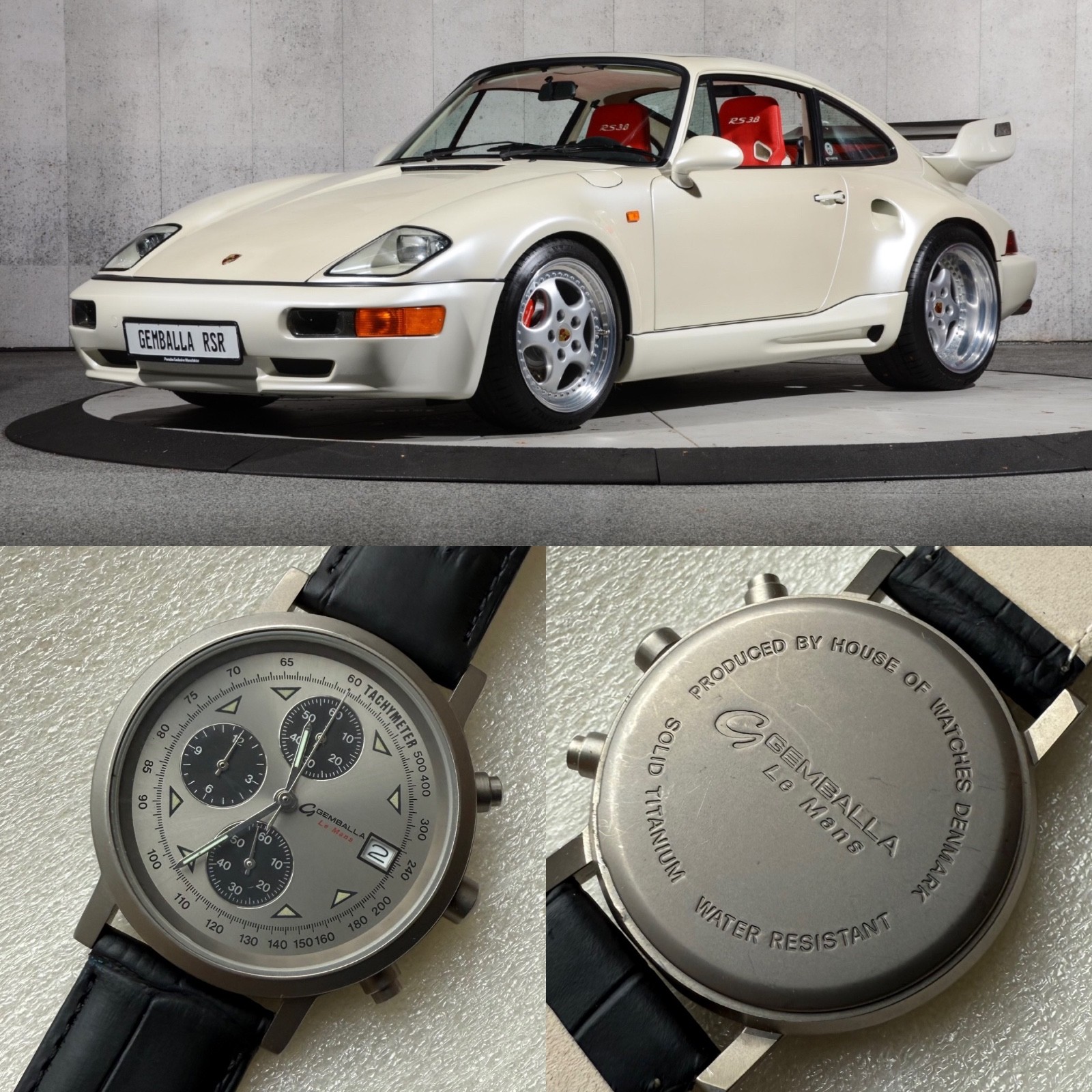 GEMBALLA TITANIUM WRIST WATCH rare for Porsche 911 964 930 Turbo Apparel 90s