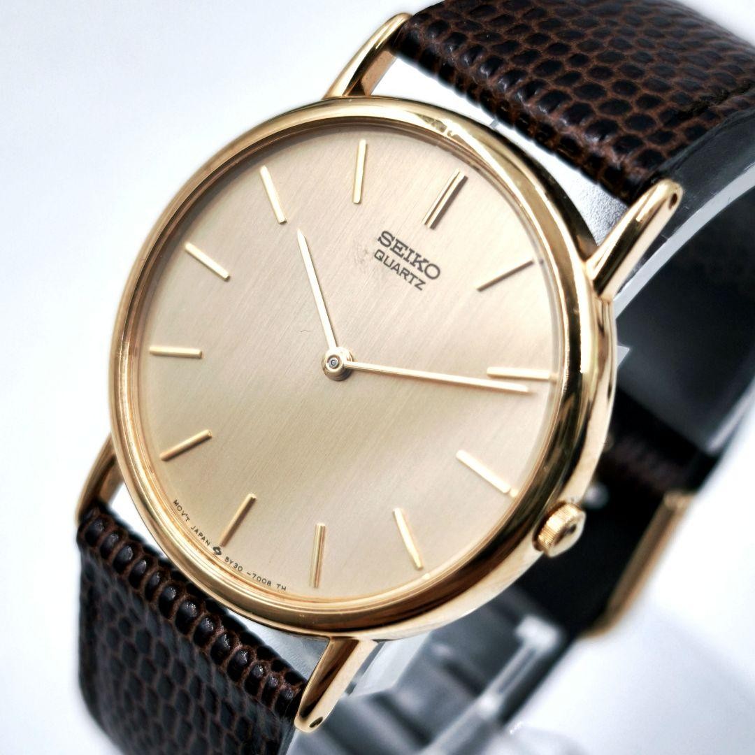 SEIKO 5Y30-7000 Dress Quartz Watch Gold wrist 18.0cm/7.1in