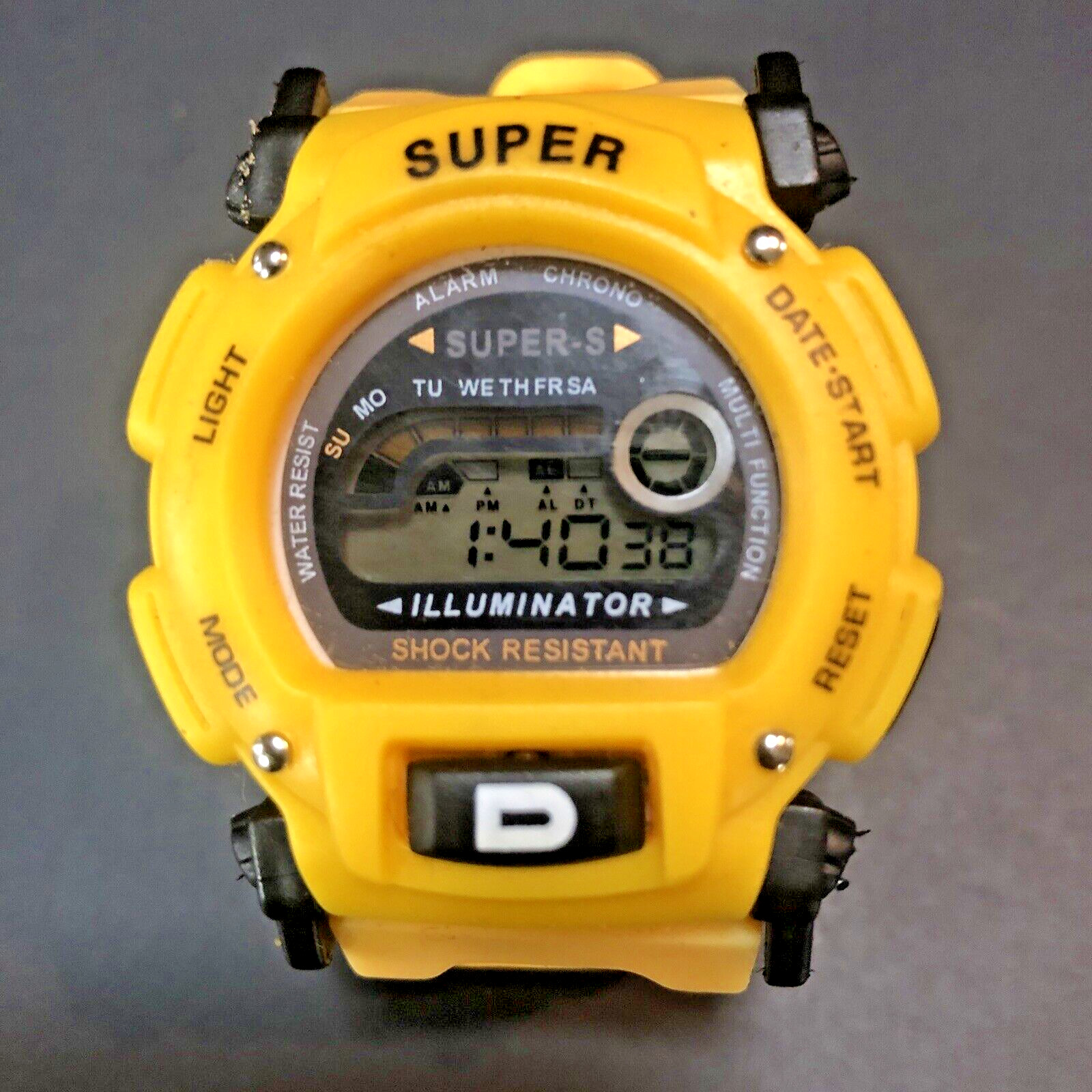 Super D illuminator Shock Resistant Wristwatch with Light Alarm