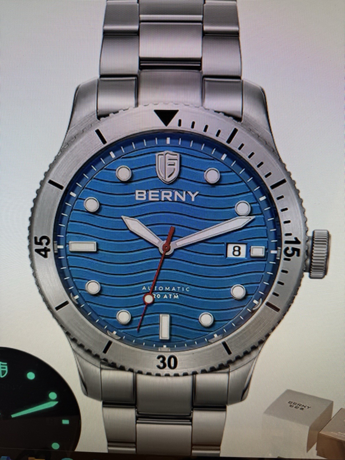 Berny Men’s Automatic Watch High Beat PT-5000 20ATM BLUE DIAL