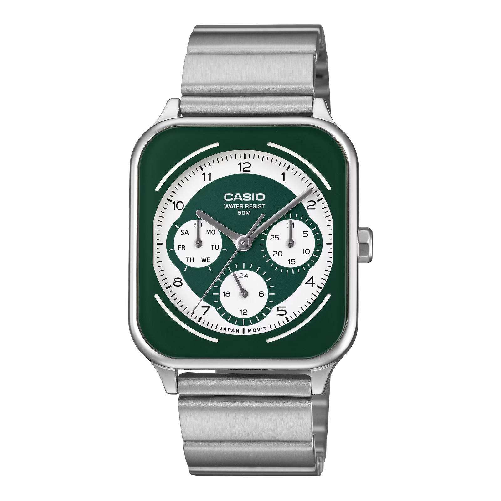 CASIO MTP-M307D-3BV NEW QUARTZ ANALOG GREEN DIAL MEN’S WATCH