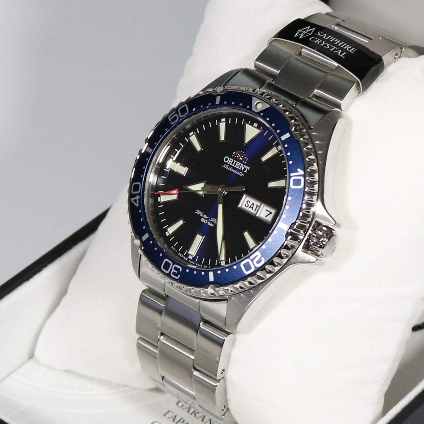 Orient Kamasu Stainless Steel Automatic Blue Dial Diver Mens Watch RA-AA002L39B