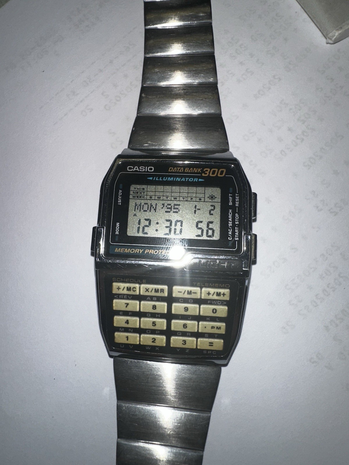 Casio Data Bank 300 Digital Calculator Watch Alarm Stopwatch Illuminator Manual