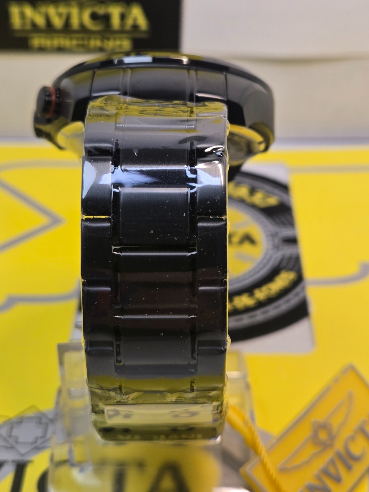 Invicta Aviator Interceptor Men Watch 50mm Black Steel Chrono w/ Slide Bezel NEW
