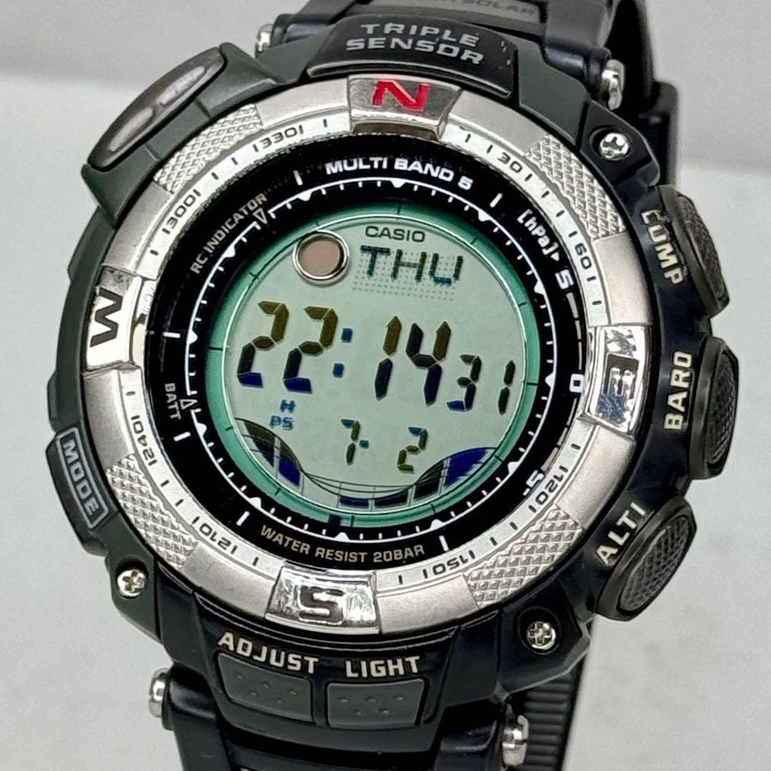 working PROTREK PRW 1500J radio solar black khaki