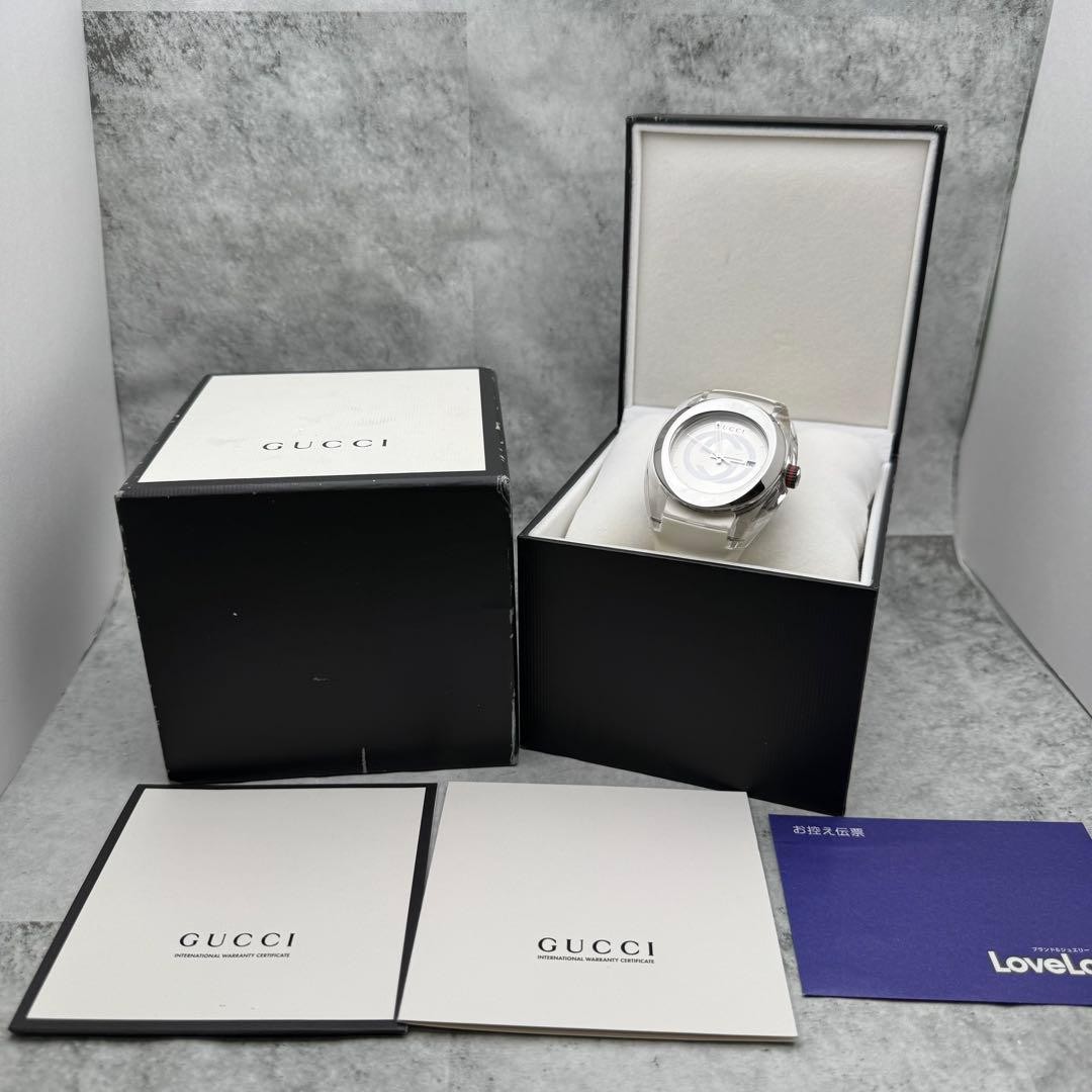 Gucci Sync 137.1 Silver Watch Web Stripe Ships from Japan