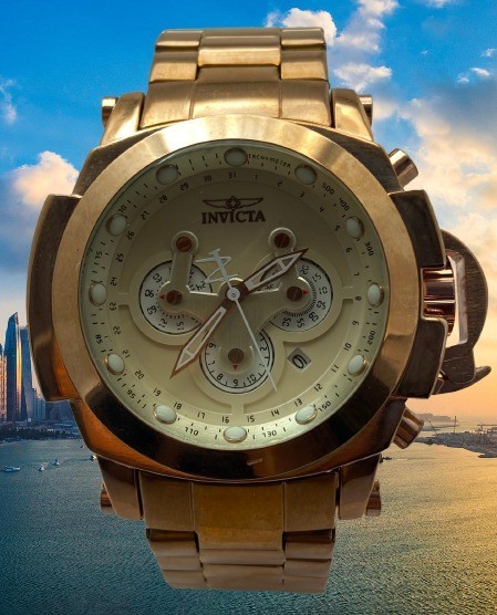 Refurbished Beautiful Invicta Chronograph/Date Rose-Gold Tone Quartz Men’s Watch