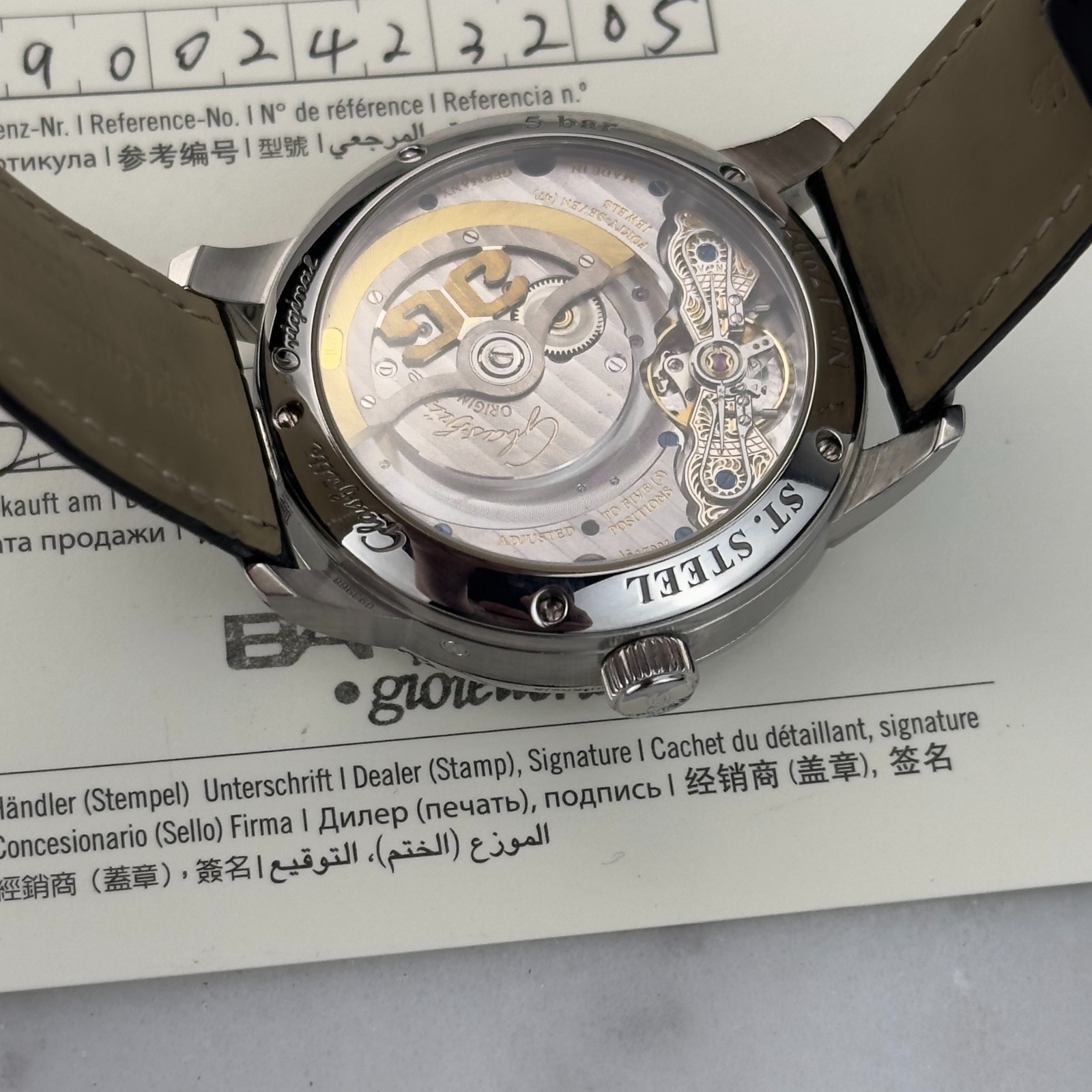 2025 Glashütte Original PanoMaticLunar Watch 1-90-02-42-32-05 Box and Paper
