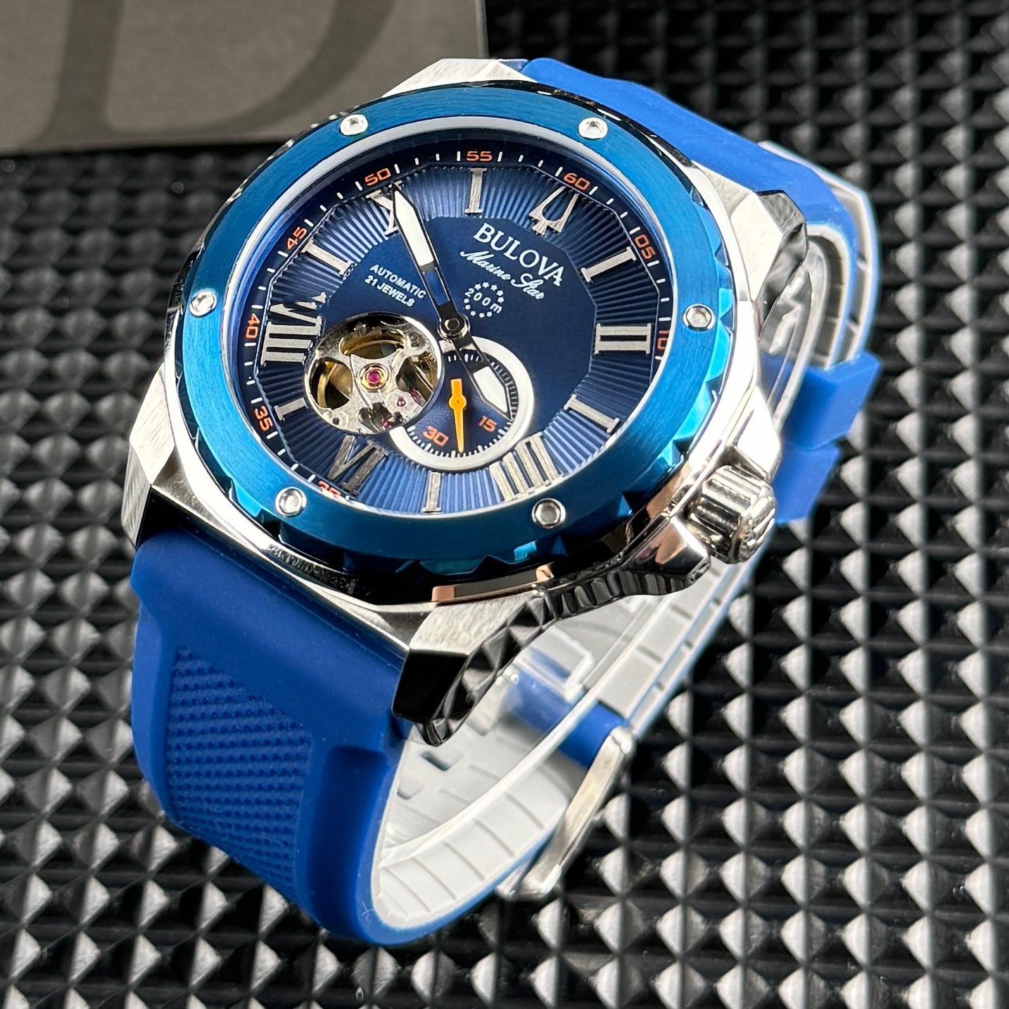 Bulova Marine Star Automatic Blue Dial Dial 98A303 Men’s Watch 45mm