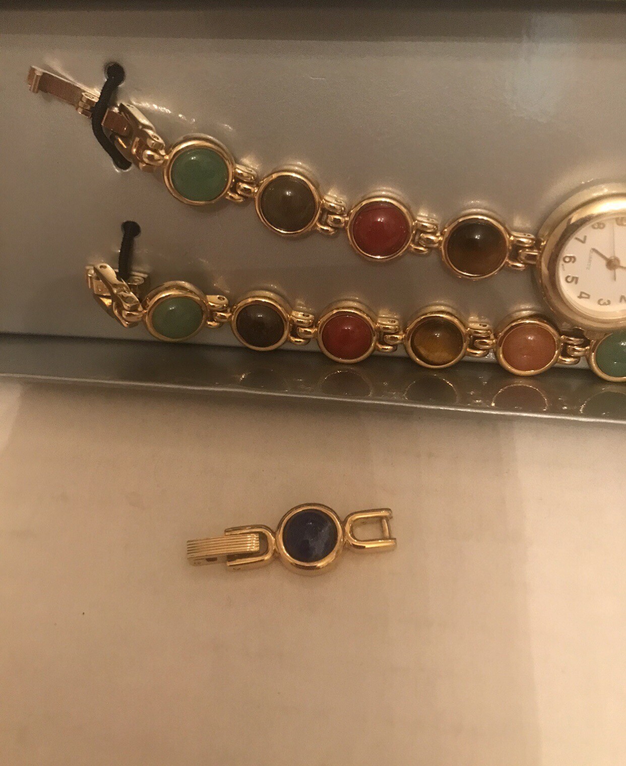 Avon Semi Precious Cabochon Watch & Bracelet Year 2000