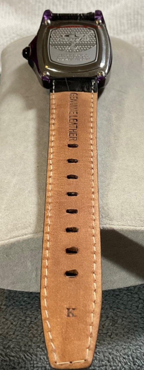 ChronoTech PRISMA WOMENS WATCH 34mm Date Leather 7107L NEW BATTERY Subtle Glitz!