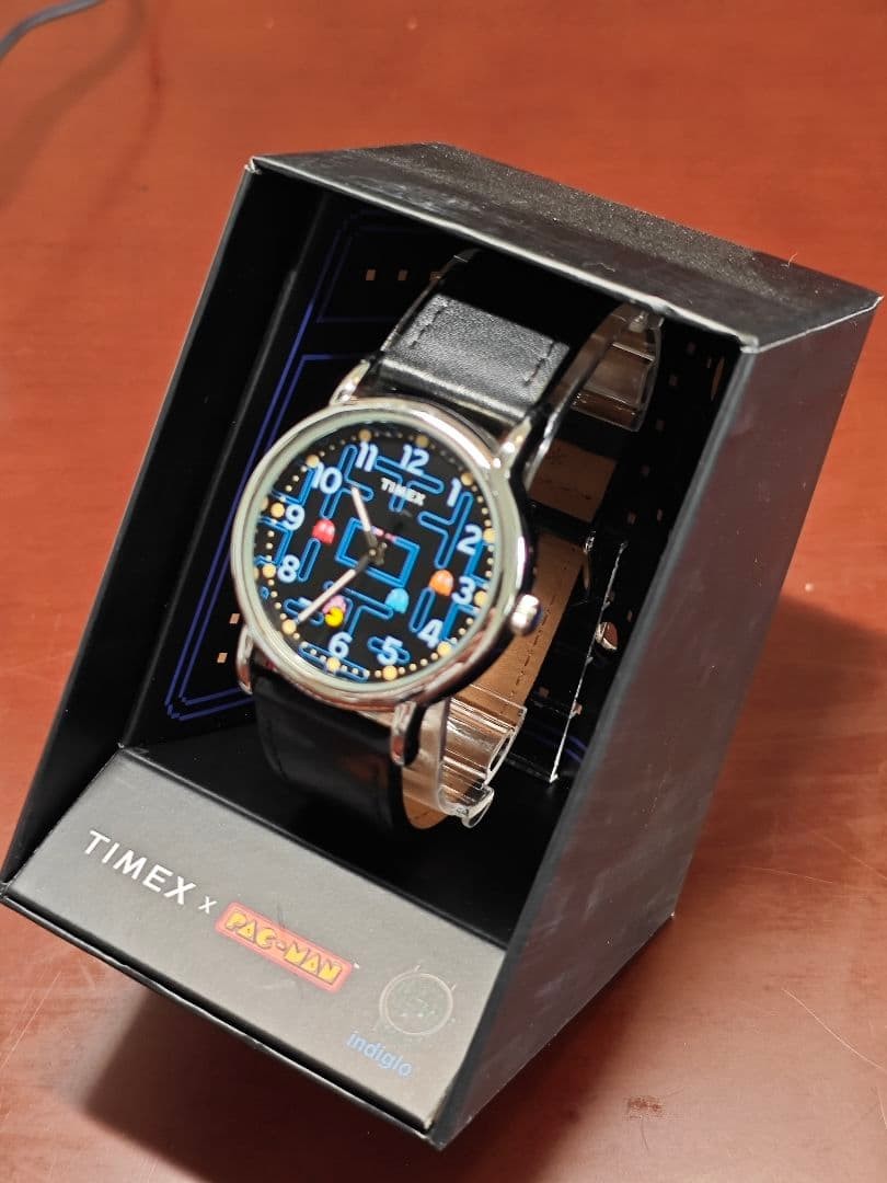 Timex Pac Man Collaboration Watch Indiglo Leather Band Limited Edition