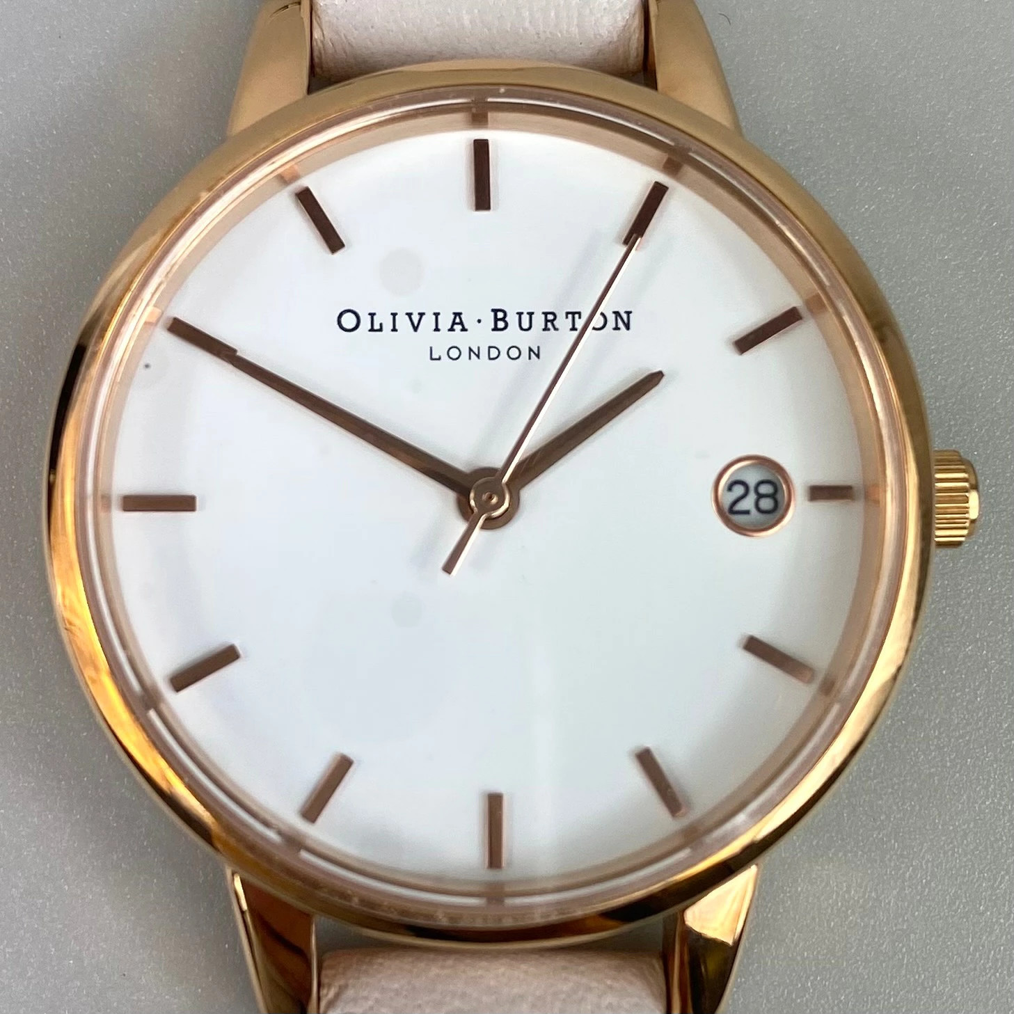 Olivia Burton OB16BDW16 Quartz White Date Leather Strap Ladies’ Watch