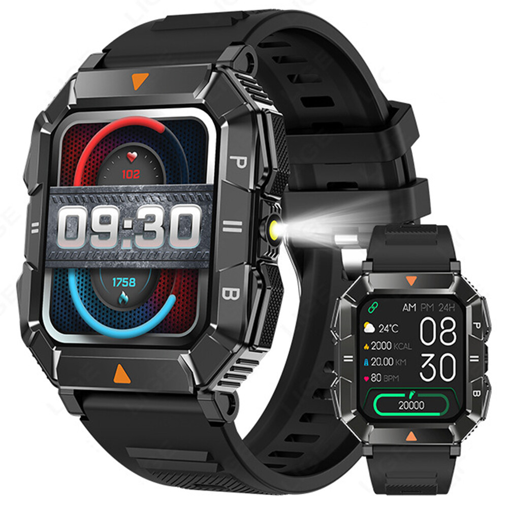 Men Sport Watches 1.83” Smart Watch Flashlight Watch Wireless Calls Smartwatch