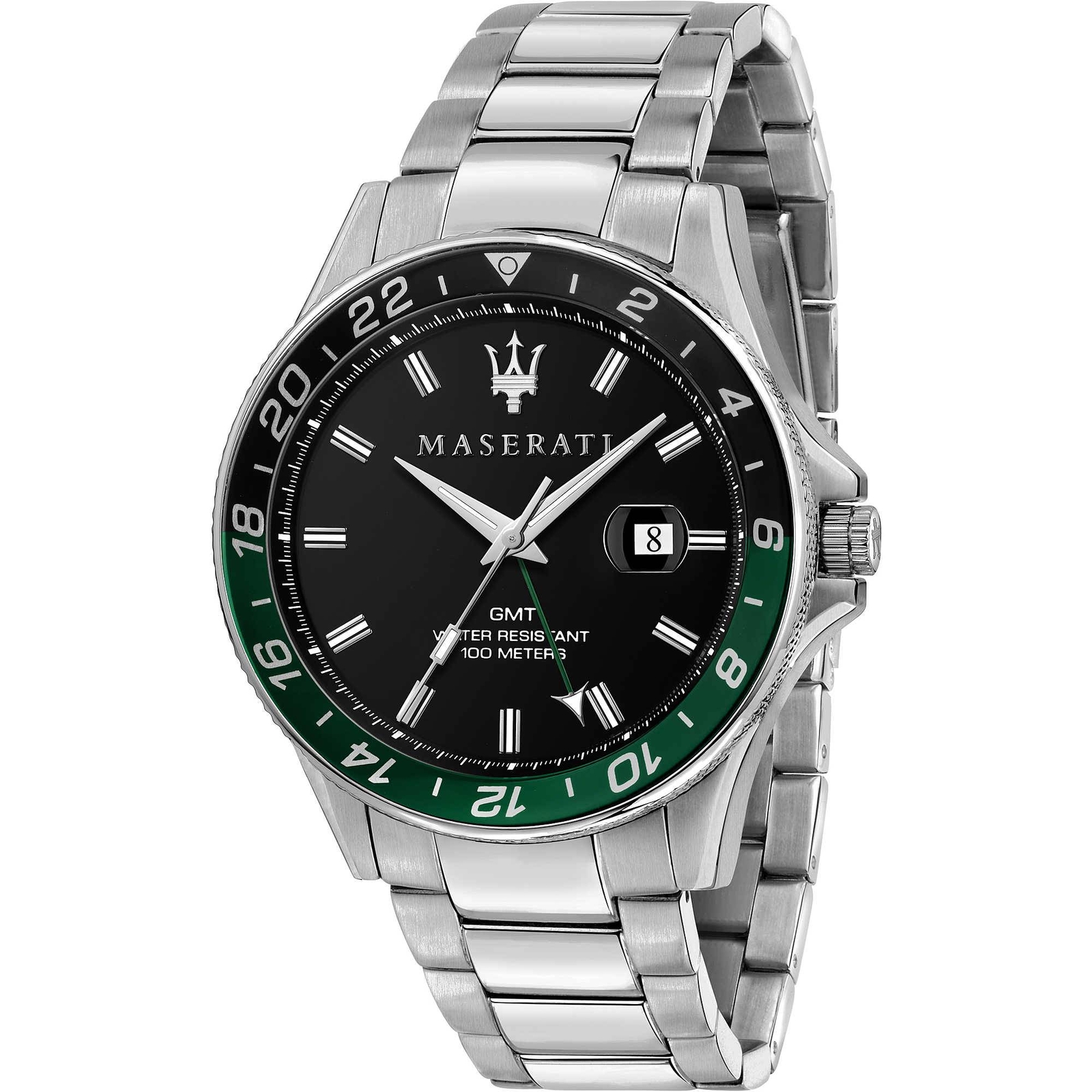 Orologio Maserati Sfida GMT uomo R8853140005 Acciaio Nero Verde 44 mm