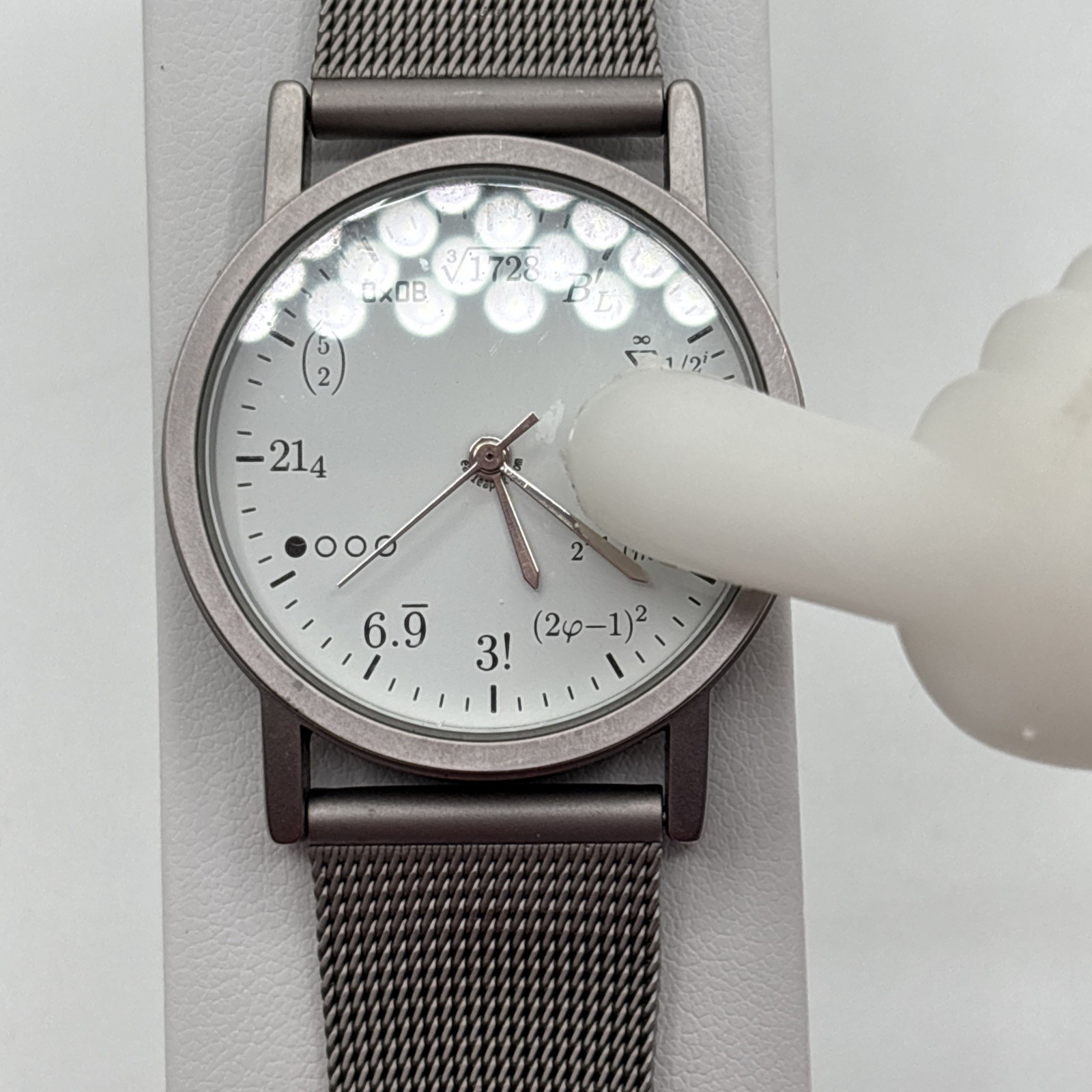 Math Dial Watch Math Equation At Each Hour Stainless Steel Mesh Band Untested