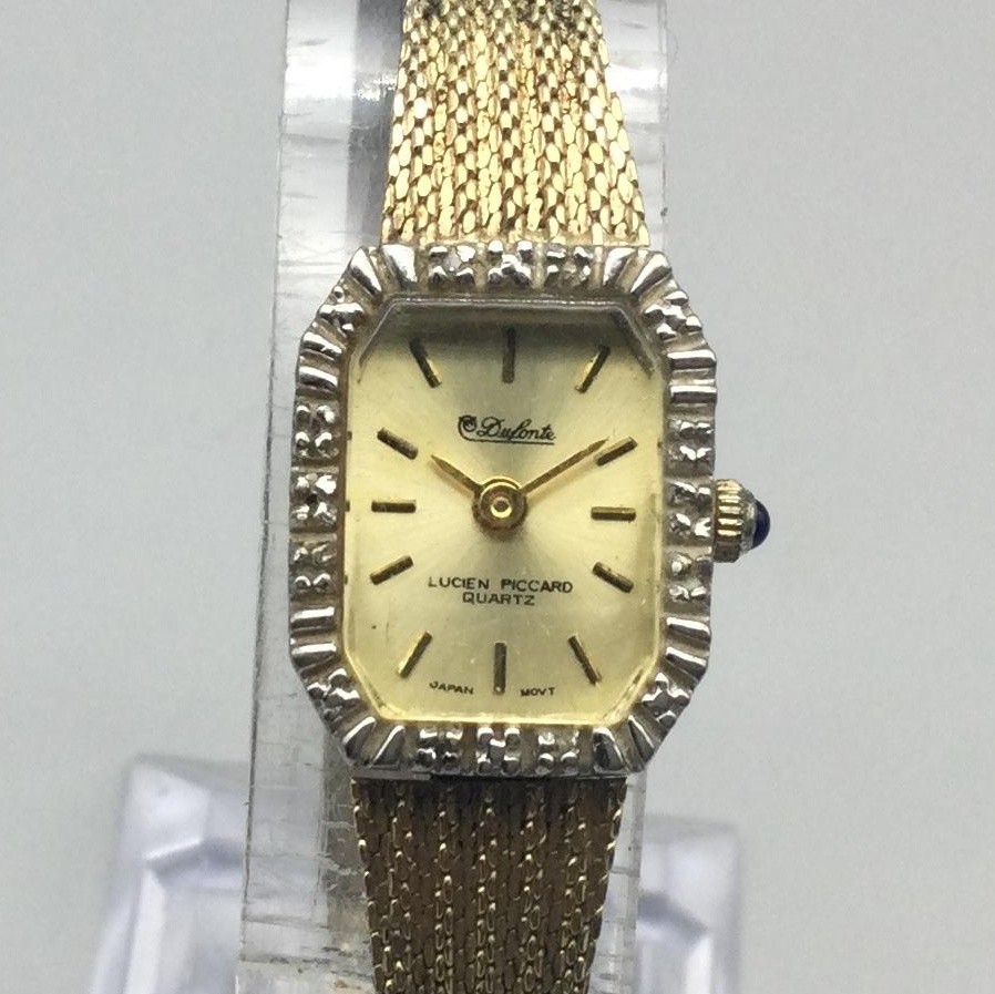 Vtg Lucien Piccard Dufonte Womens Watch 15mm Gold Mesh Band Dress New Battery