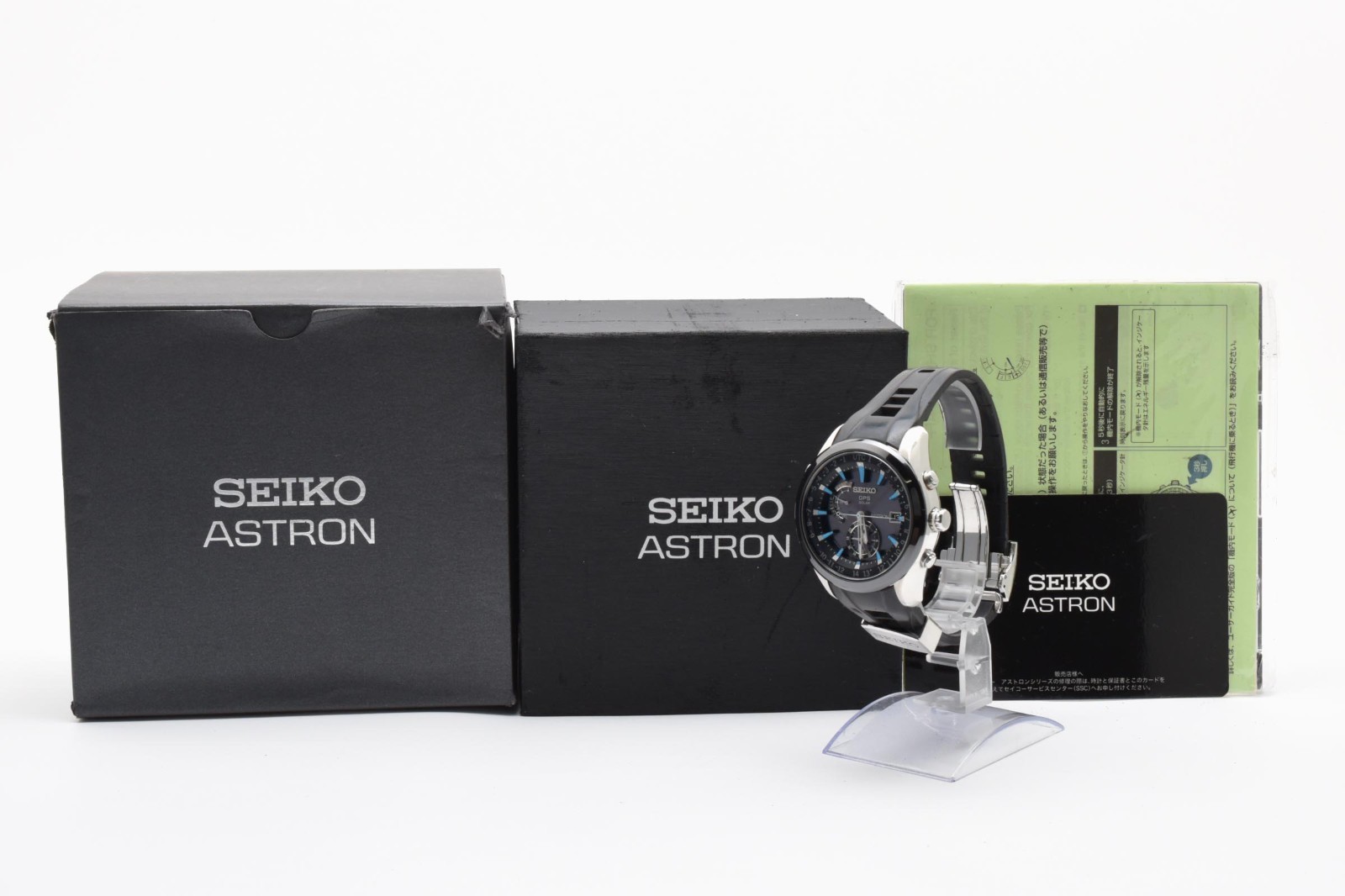 New Battery [Box,Paper] SEIKO ASTRON 7X52-0AB0 Quartz Black Dial Men’s Watch JP