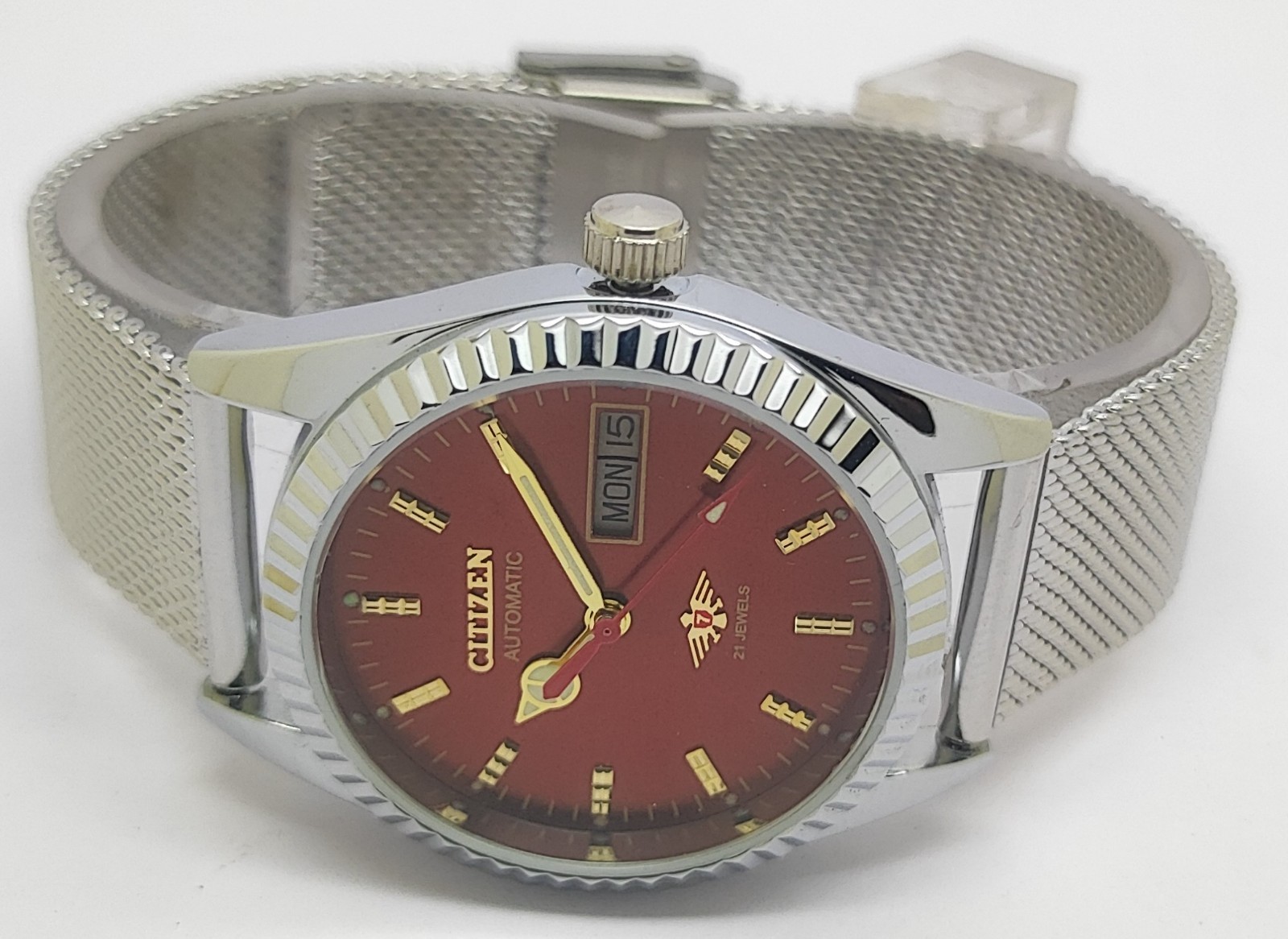 Refurbished Automatic Men’s Watch Day Date | Classic Vintage Style Steel Strap
