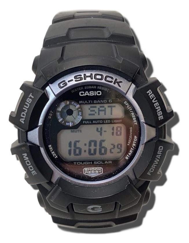 CASIO G-SHOCK Solar Watch Rubber Black Black Authentic Men H:1.97” W:1.77” 3916