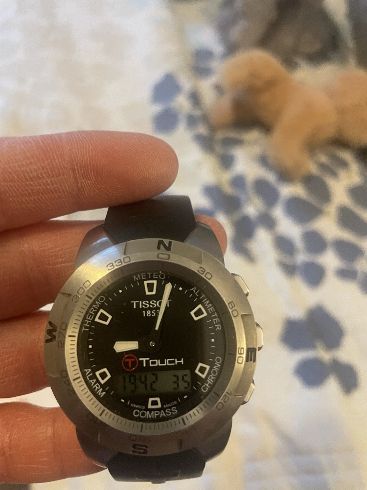Tissot T-Touch Analog Digital Men’s Watch Compass Altimeter Black Rubber Band