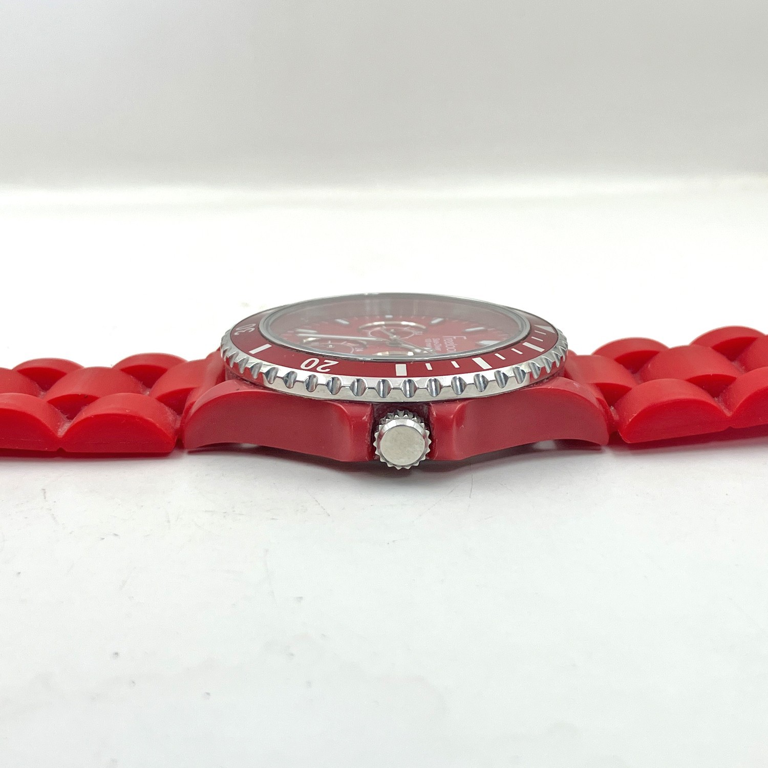 Freelook Sea Diver Dive Style Watch Fixed Bezel Red Resin Case WR 100m 40mm Mens