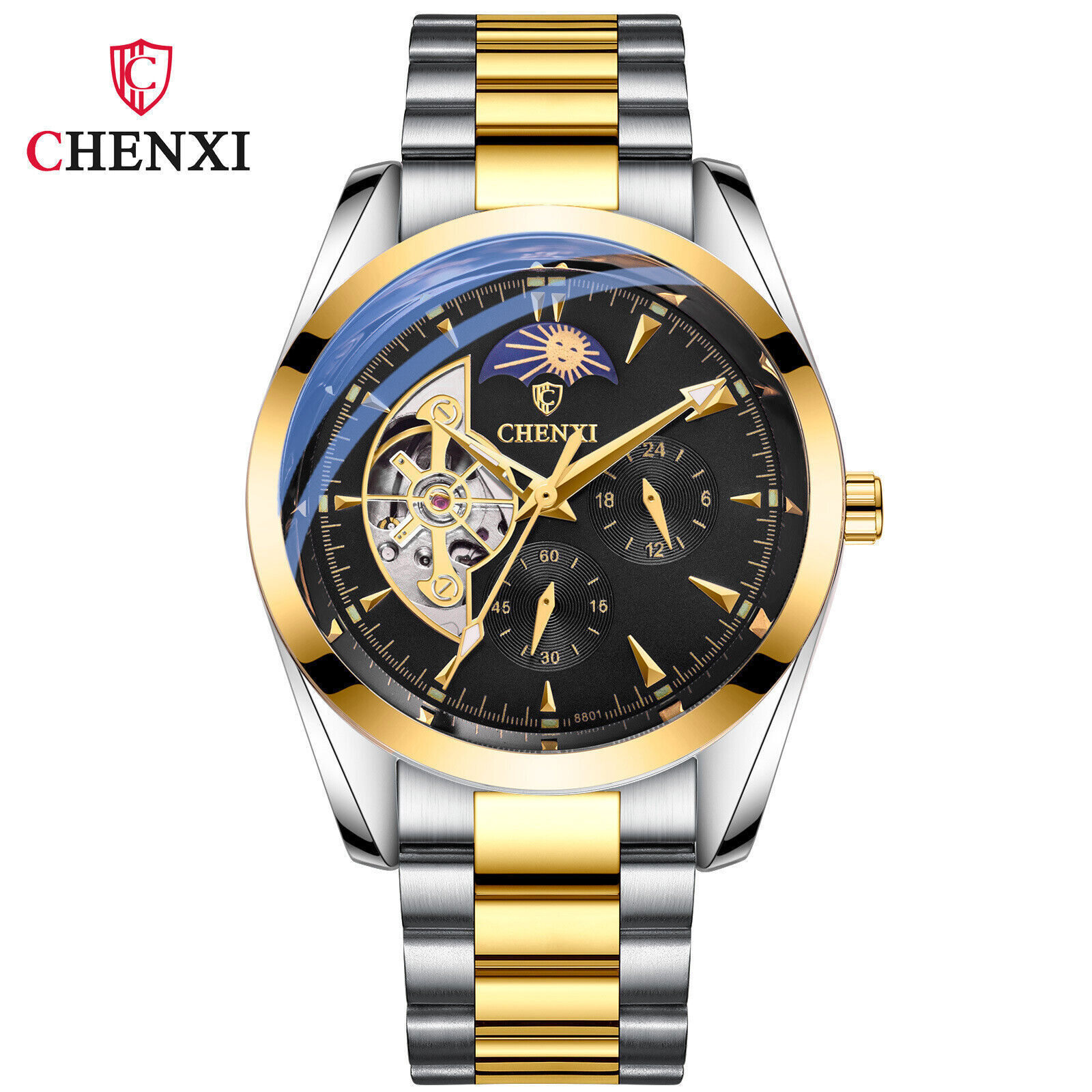 CHENXI Mechanical Automatic Watch Full Steel Watch for Business Male Wristwatch
