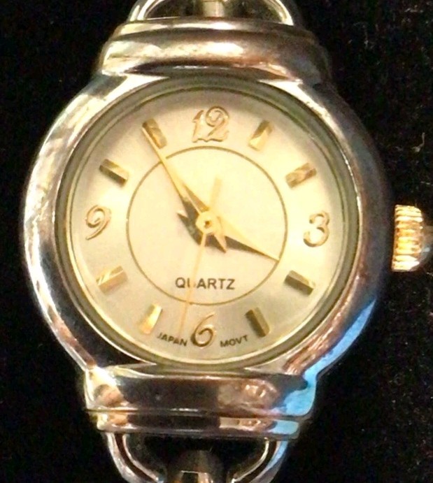 2 Tone Advance Ladies Quartz Wrist Watch Stainless Works New Battery