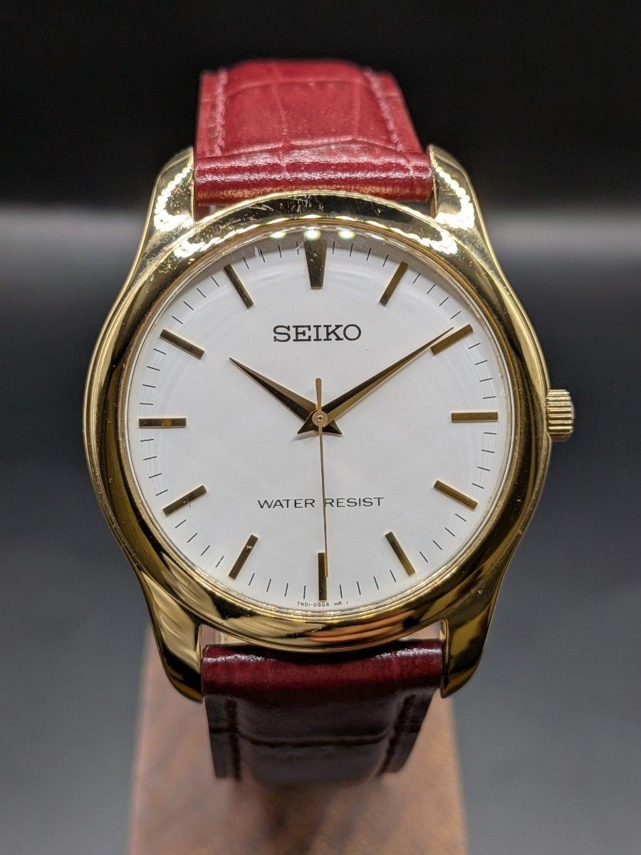 SEIKO Spirit 7N01-0ED0 Quartz White Dial Men’s Watch New Battery Leather Band