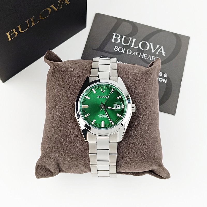 Bulova Surveyor Automatic Men’s 96B429 Green Quartz Stainless Strap Watch 39MM