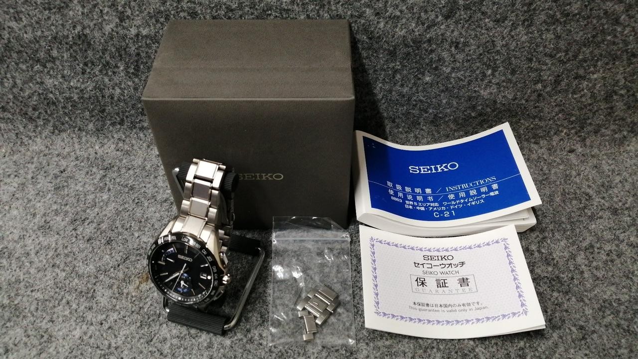 [A4N] Seiko Brightz 8B63-0AB0 Solar Radio Wave Titanium Men Watch [n5x]
