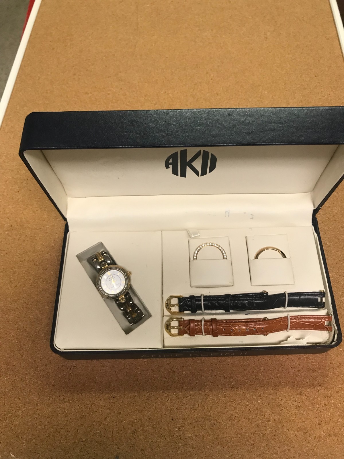 Anne Klein II Watch Set (10/2135 AL21) w/ 2 Interchange Leather Bands , 2 Bezel