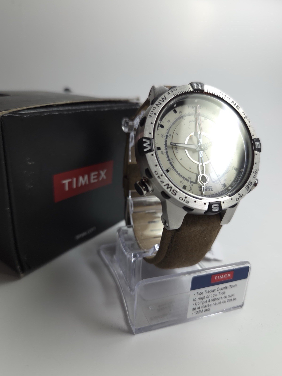 Timex Expedition T2N721 Compass Tide Temperature 100M Brown Strap Watch