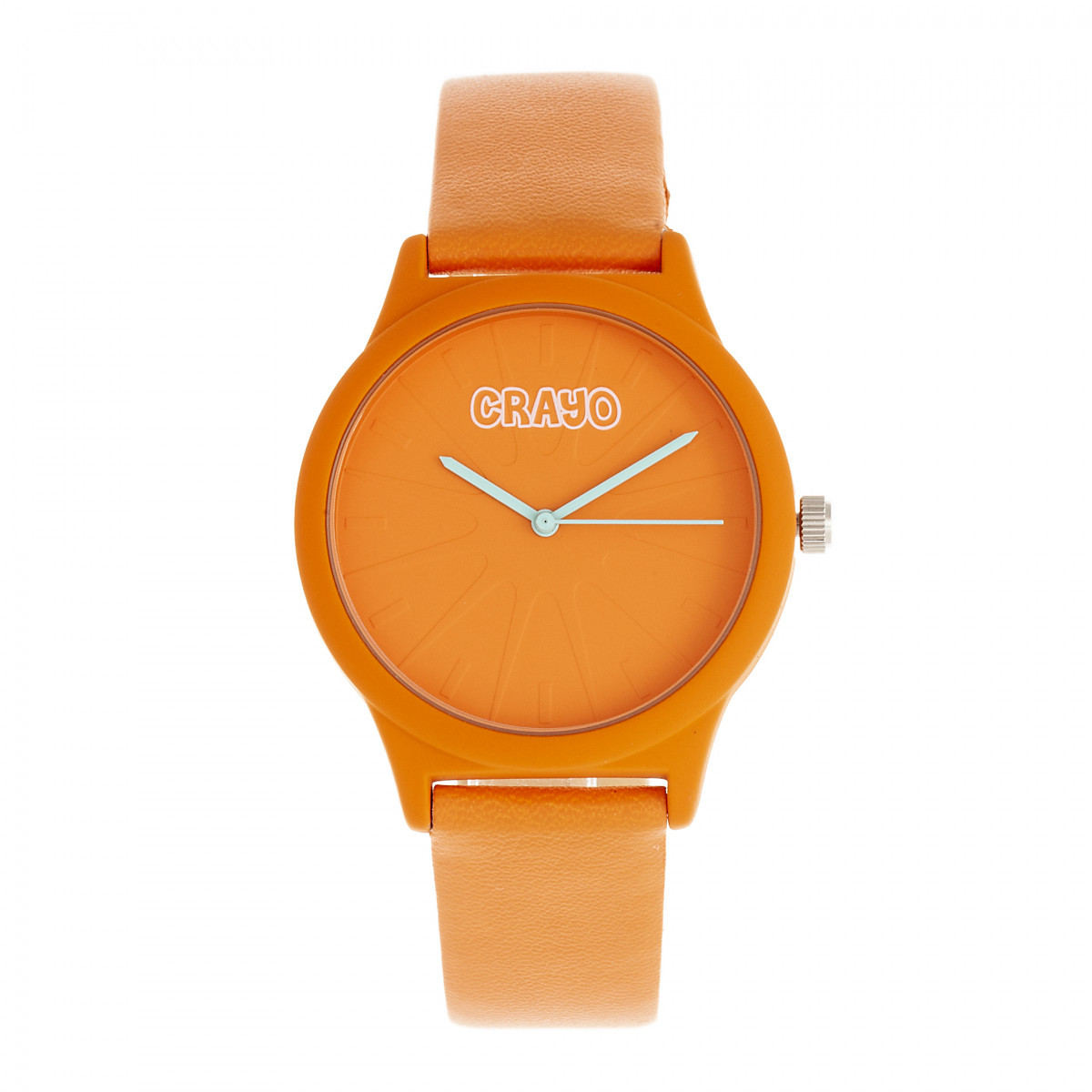 Crayo Splat Orange Leatherette Strap Unisex Watch CRACR5304