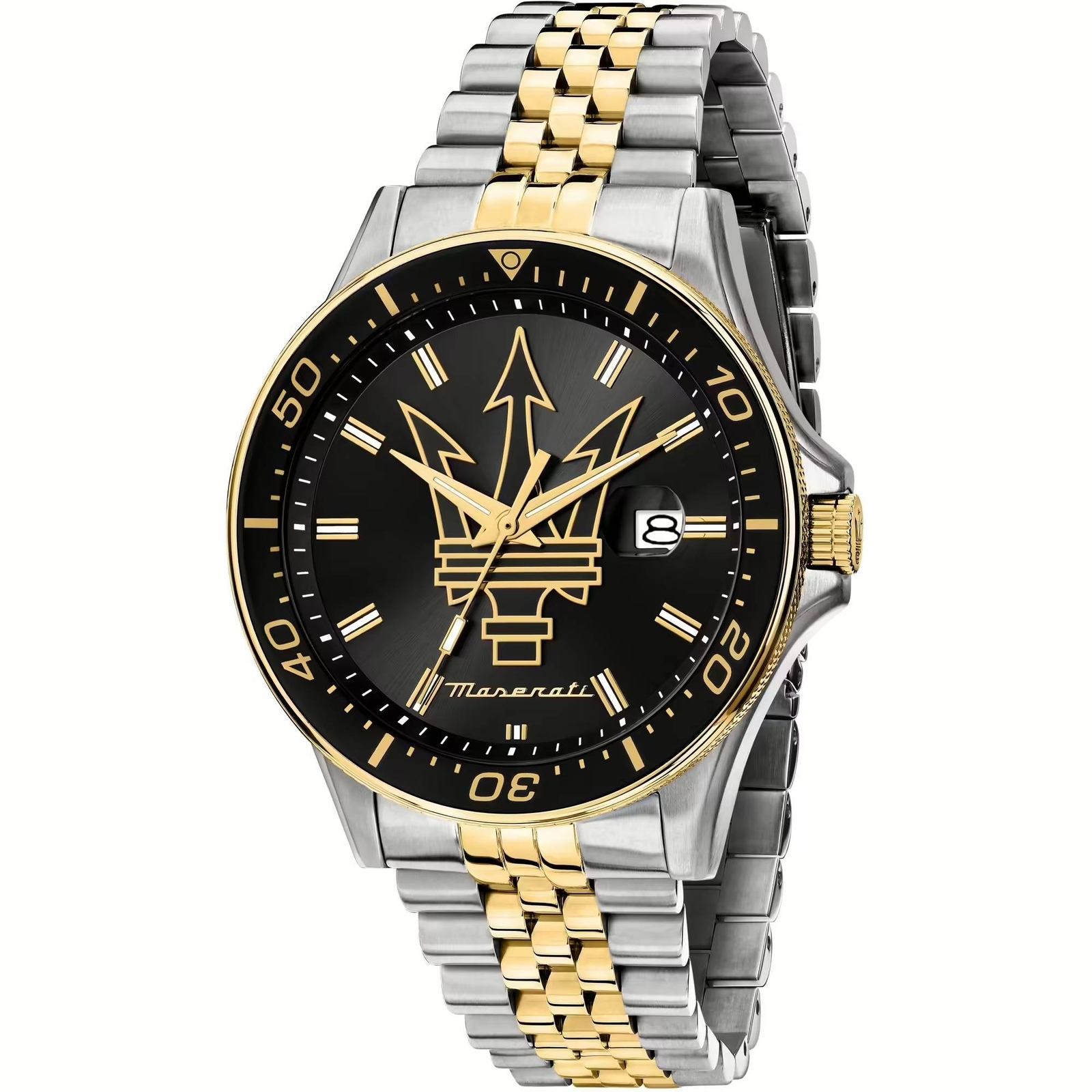 Orologio Maserati Sfida uomo R8853140009 Acciaio Bicolore Oro Jubilee 44 mm Nero