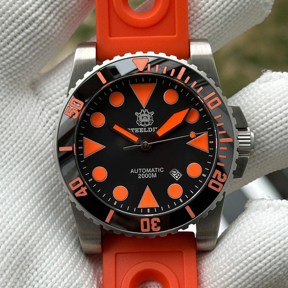STEELDIVE SD1987 — Orange 46.5MM Big Size Analog 2000m NH35 Automatic Dive Watch