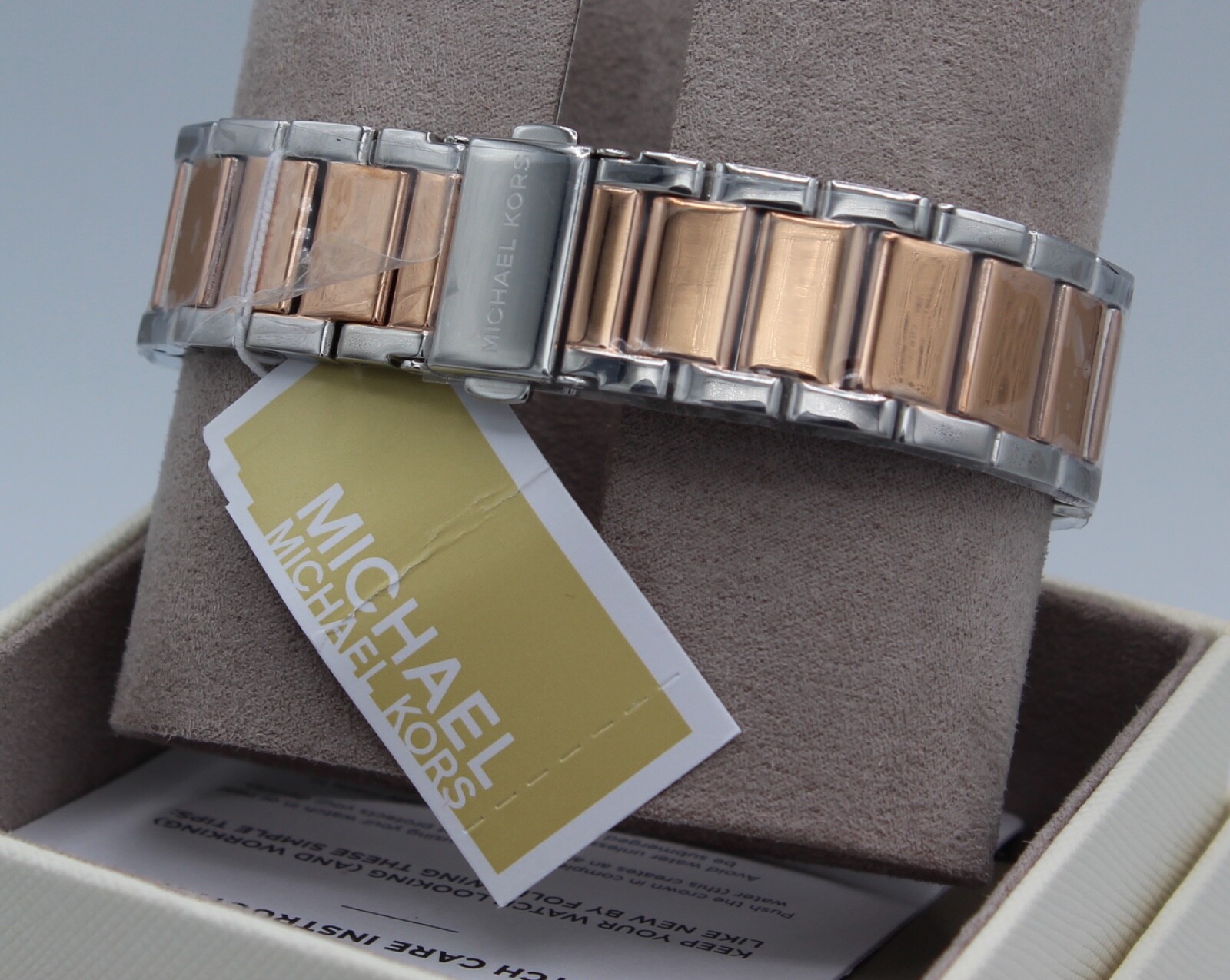 NEW AUTHENTIC MICHAEL KORS PARKER CHRONO SILVER ROSE GOLD MK6301 WOMEN’S WATCH