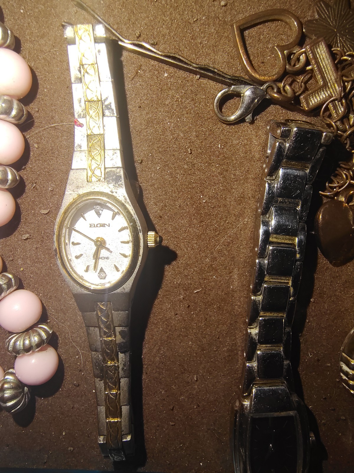 Vintage Two-tone Elgin Diamond Quartz Watch for Women.