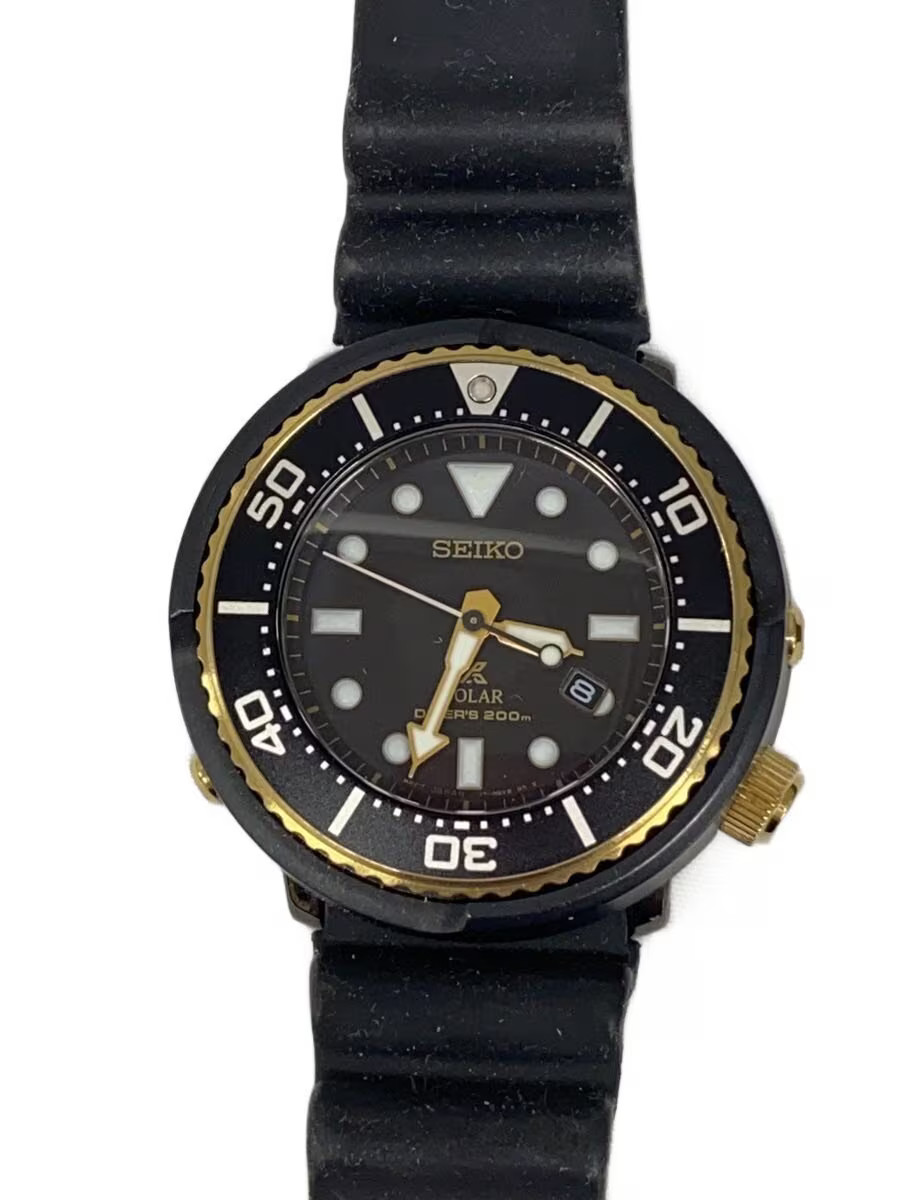 SEIKO Solar Watch BLK V147 0BB0 Prospex Diver Scuba 1492 3000