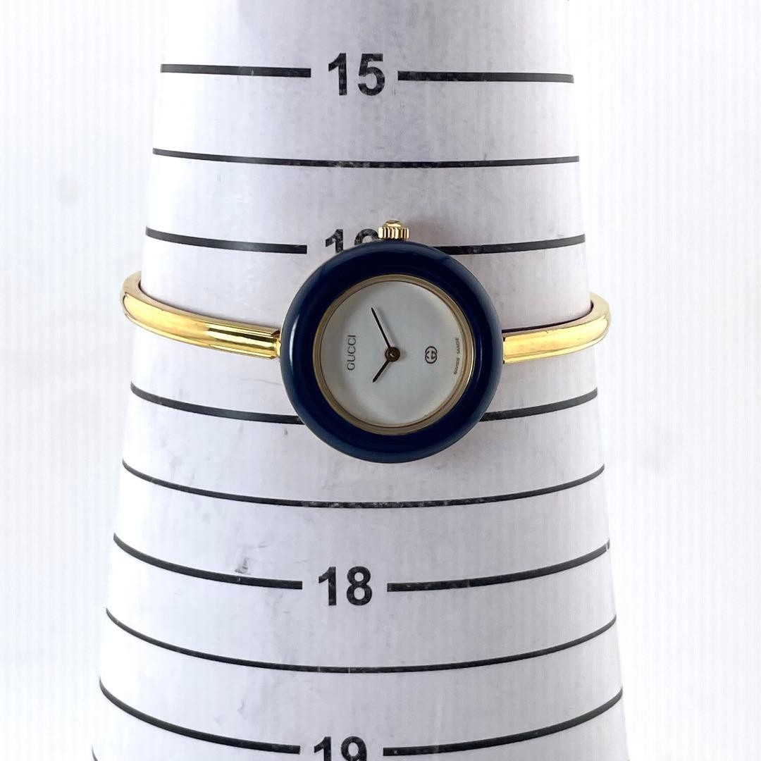 Gucci Changeable Bezel 9-Color Bangle Watch Women White Japan 0712922