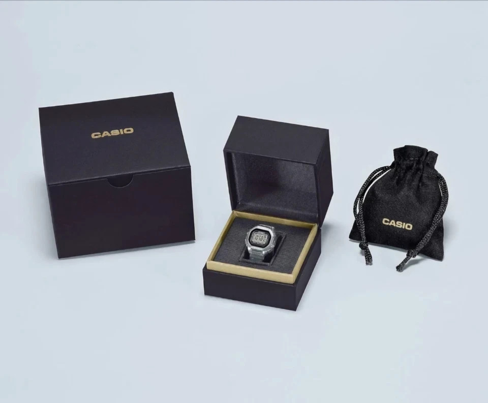 Casio 50th Anniversary Sliver Digital Steel Ring Watch CRW001-1