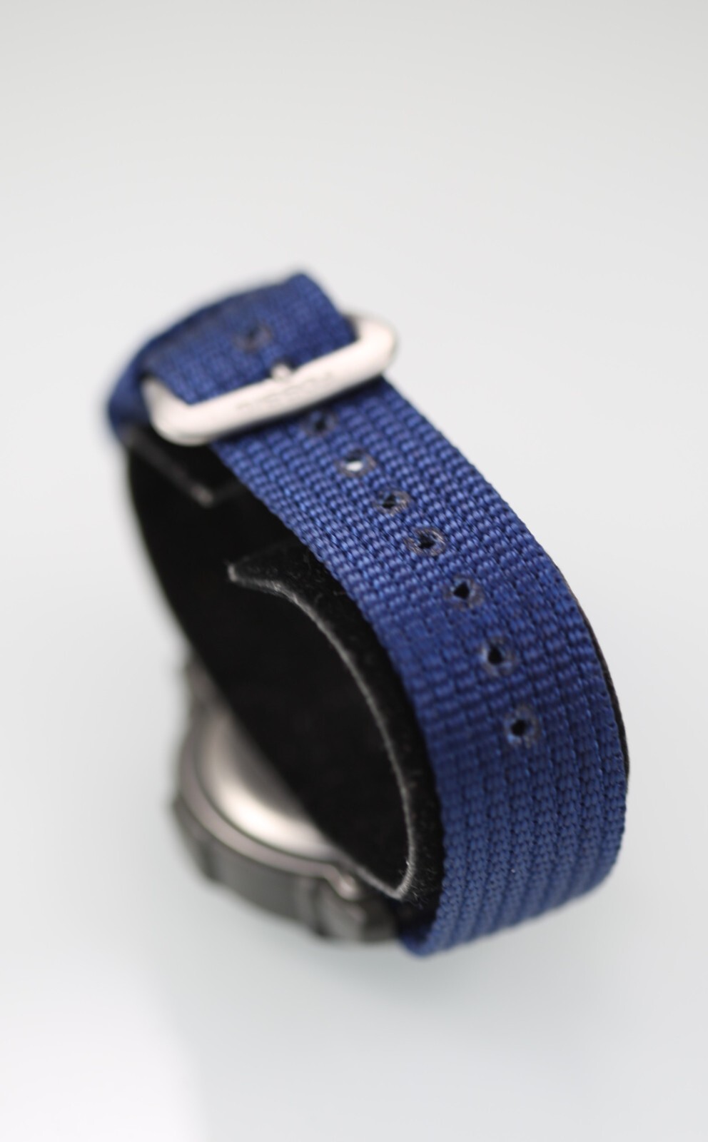 Casio Watch Men Gray Black Plastic 100m Blue Nylon Date Alarm Light Chron Quartz
