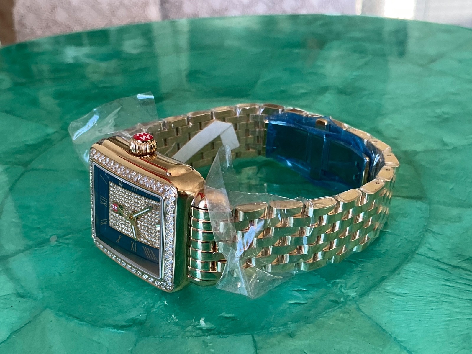 Michele Deco Madison Large Diamond Pave 18k Gold Plt Watch MW06T01B0964 – $5900