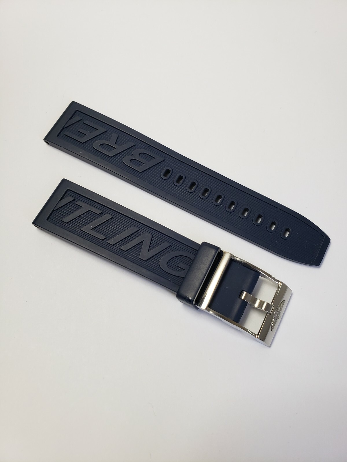 BREITLING BLUE RUBBER STRAP AND TANG BUCKLE OEM 22MM