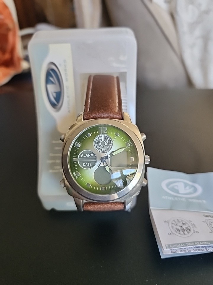 Athletic Works Digital & Analog Watch w/Alarm Chrono, Light Up & Adjustable Band