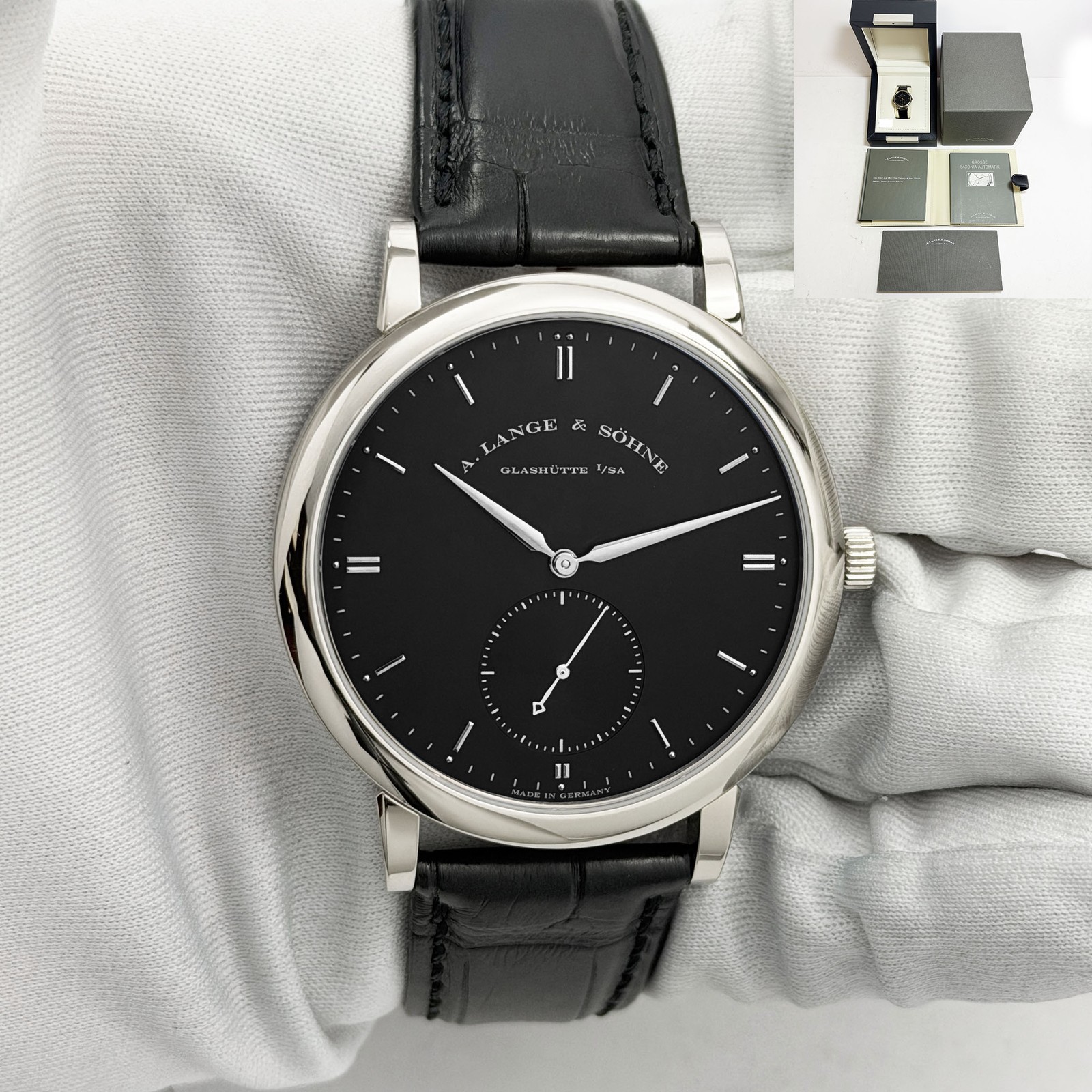 2025 A. Lange & Sohne Grand Saxonia 307.029 40MM Black 18K White Gold Box Paper