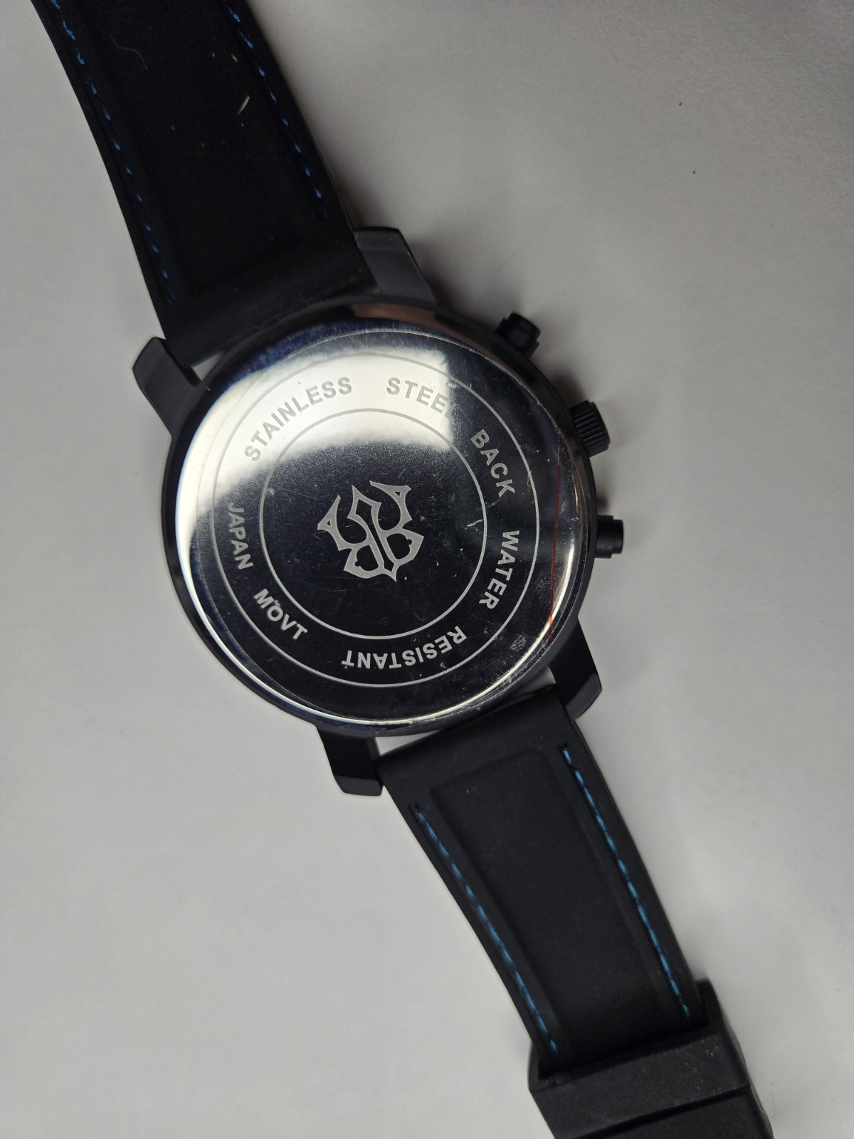 Roar Black Light Blue Gray Dial Round Case Rubber Band Men’s Watch Working