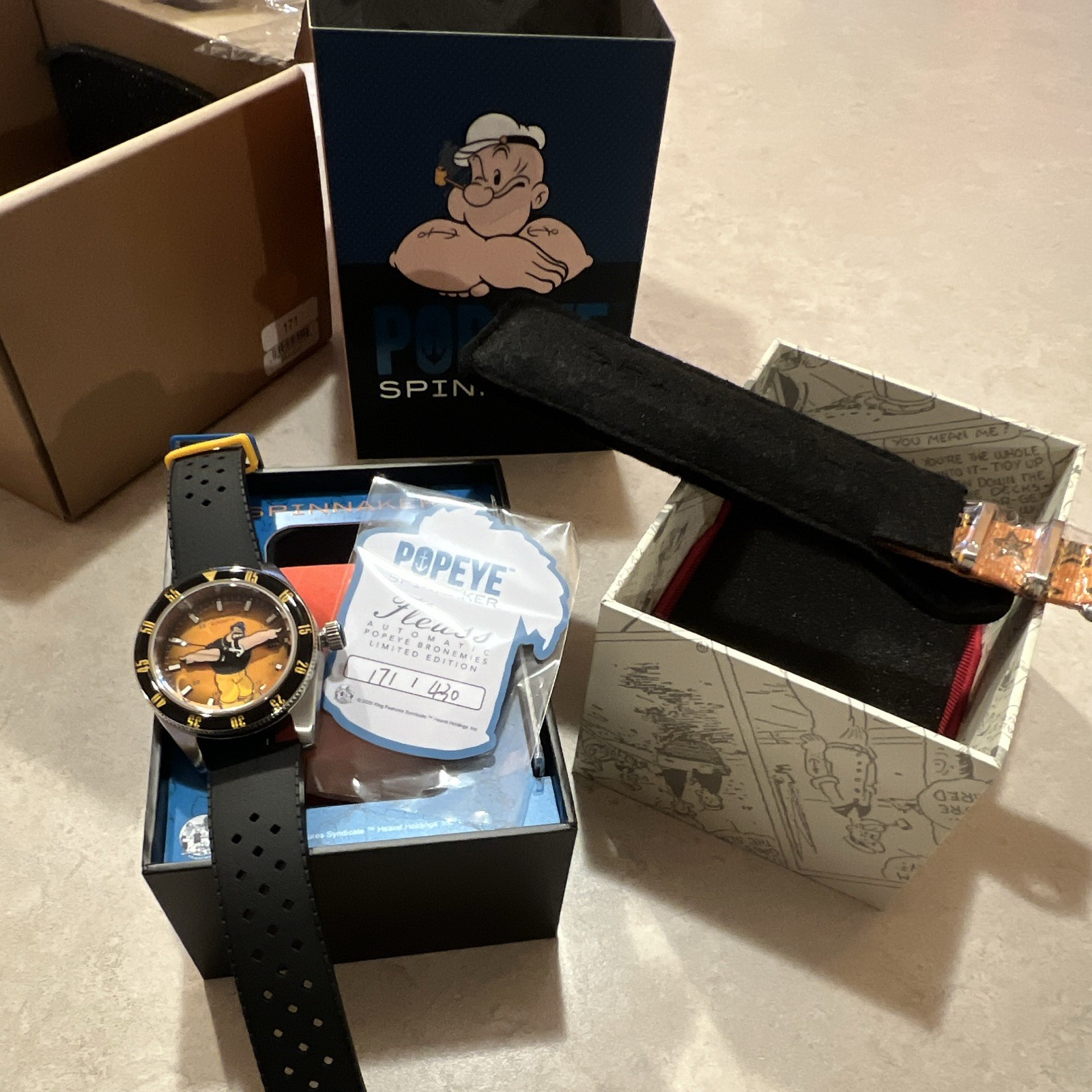 Spinnaker Fleuss Popeye Automatic Limited Edition Diver 43mm w/ Box & Papers