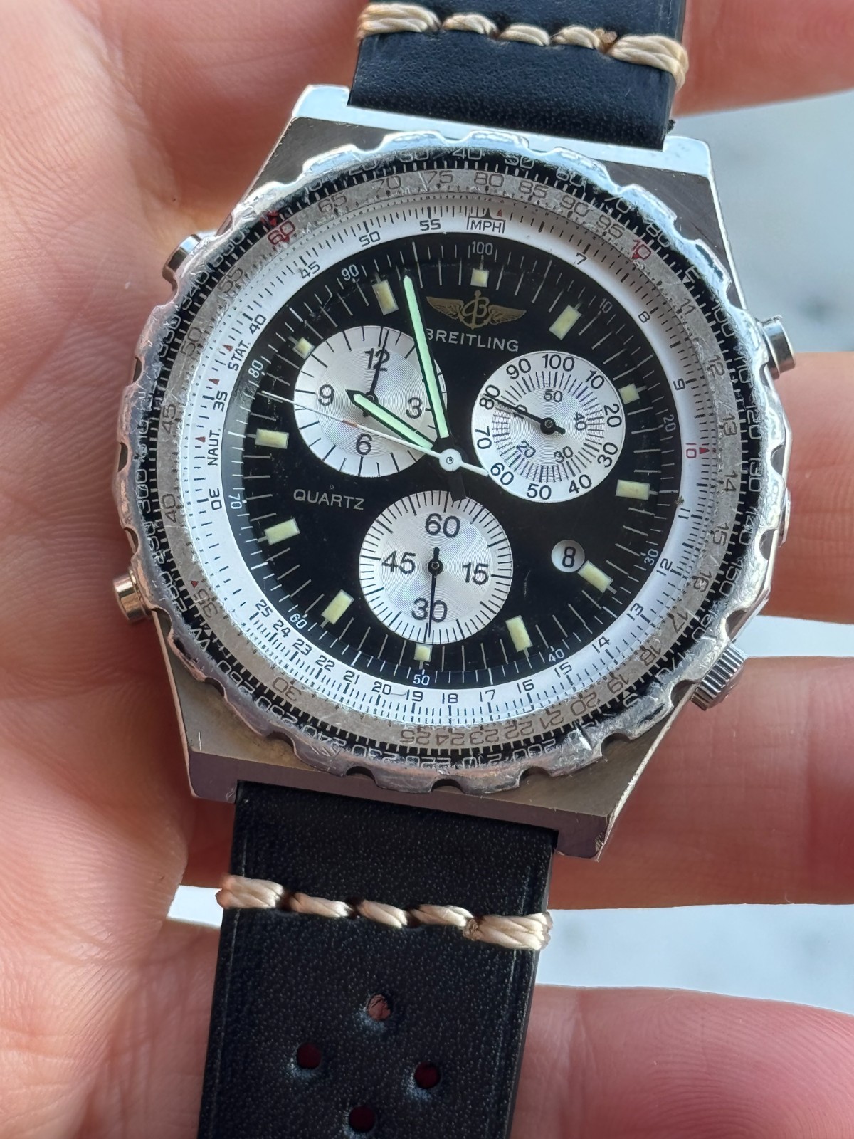 Breitling Navitimer Jupiter Pilot Watch 80975 Quartz Mens 42mm Swiss Made